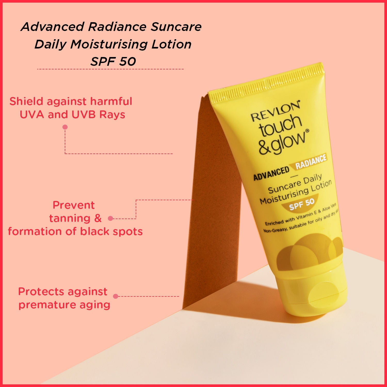 Revlon Touch & Glow Advanced Radiance Sun Care Daily Moisturizing Lotion SPF 50