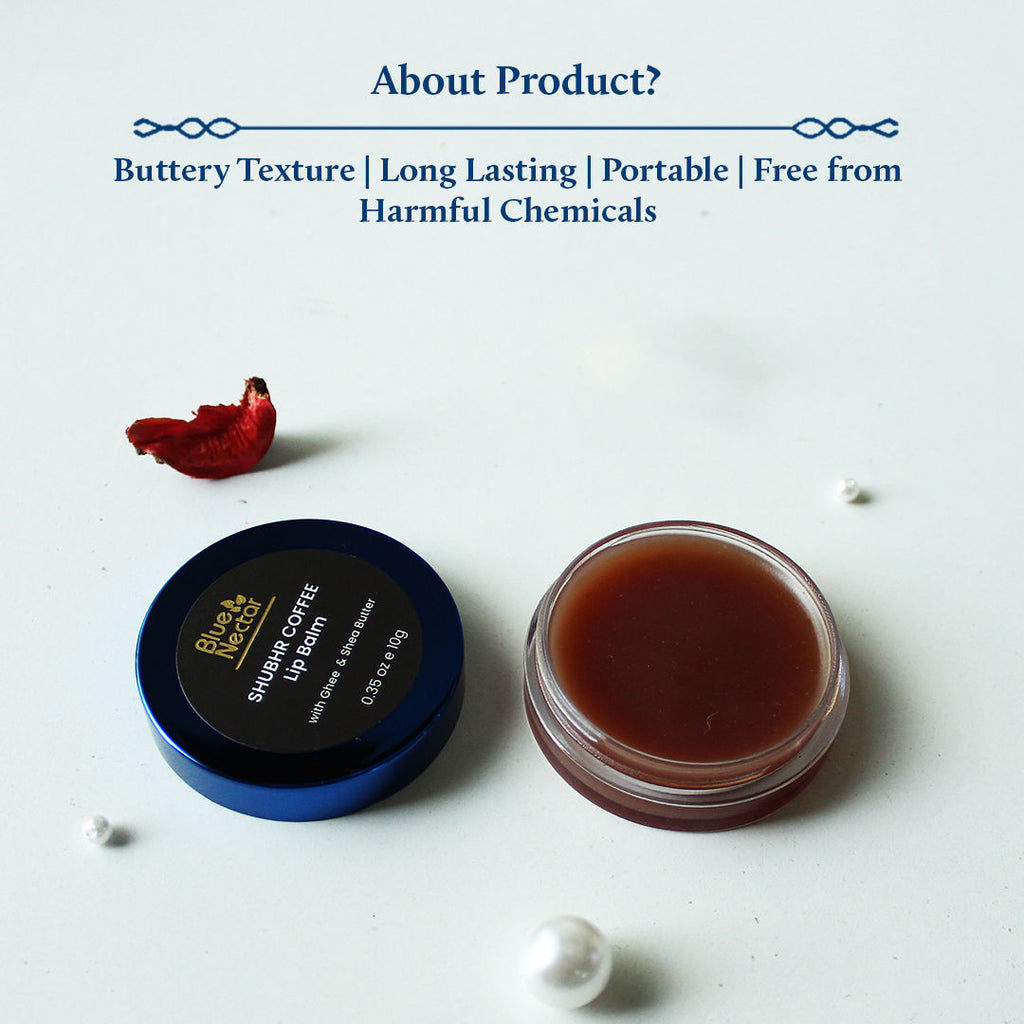 Blue Nectar Shubhr Coffee Lip Balm with Ghee for Dryness and Lips Brightening