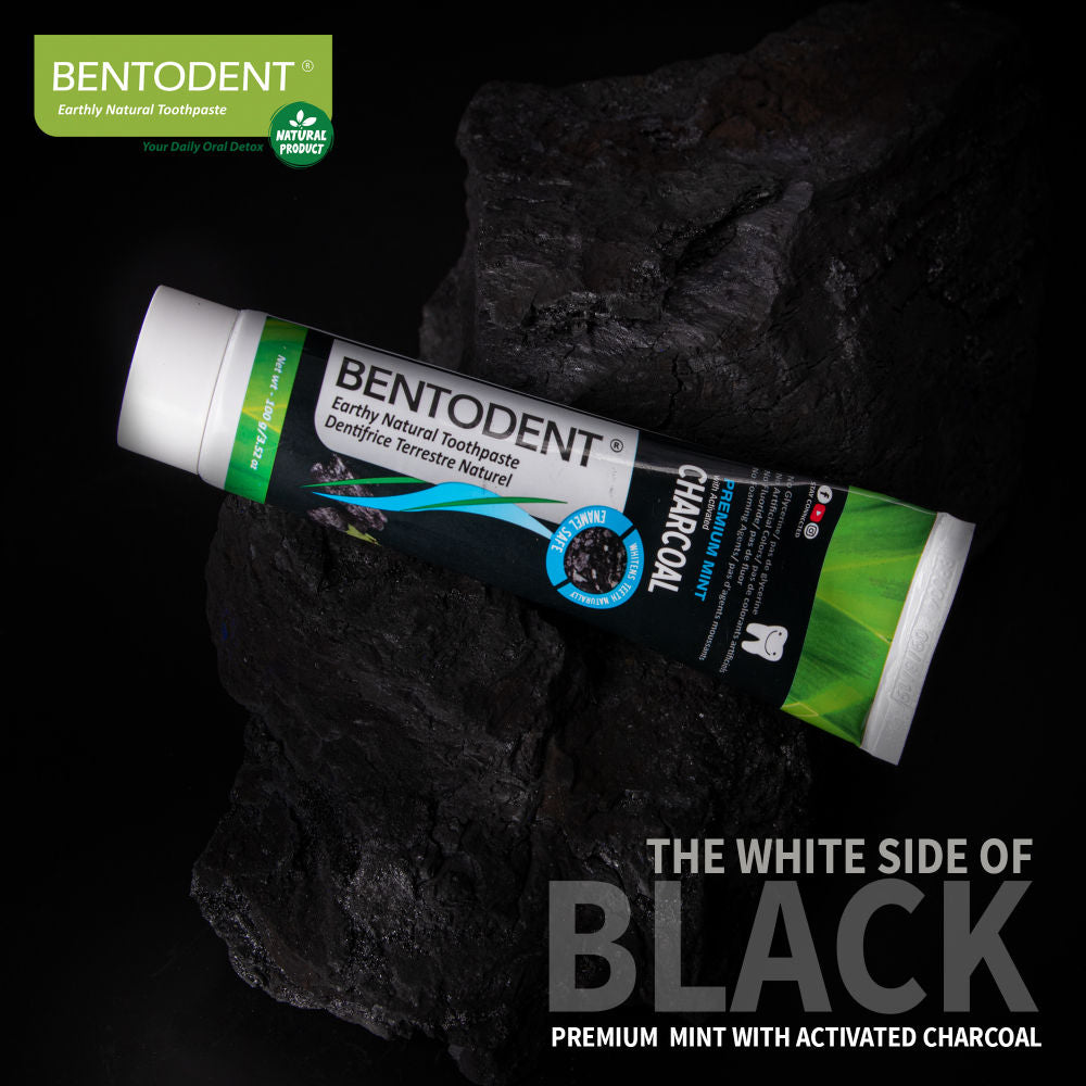 Bentodent Natural & Fluoride Free Activated Charcoal Mint Teeth Whitening Toothpaste