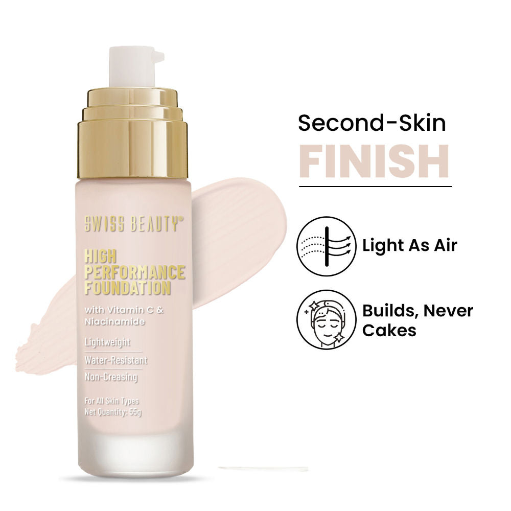 Swiss Beauty High Performance Foundation With Vitamin C & Niacinamide Light-Weight