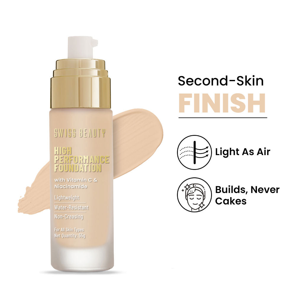 Swiss Beauty High Performance Foundation With Vitamin C & Niacinamide Light-Weight