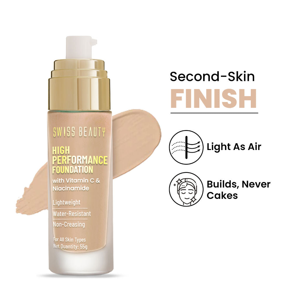 Swiss Beauty High Performance Foundation With Vitamin C & Niacinamide Light-Weight