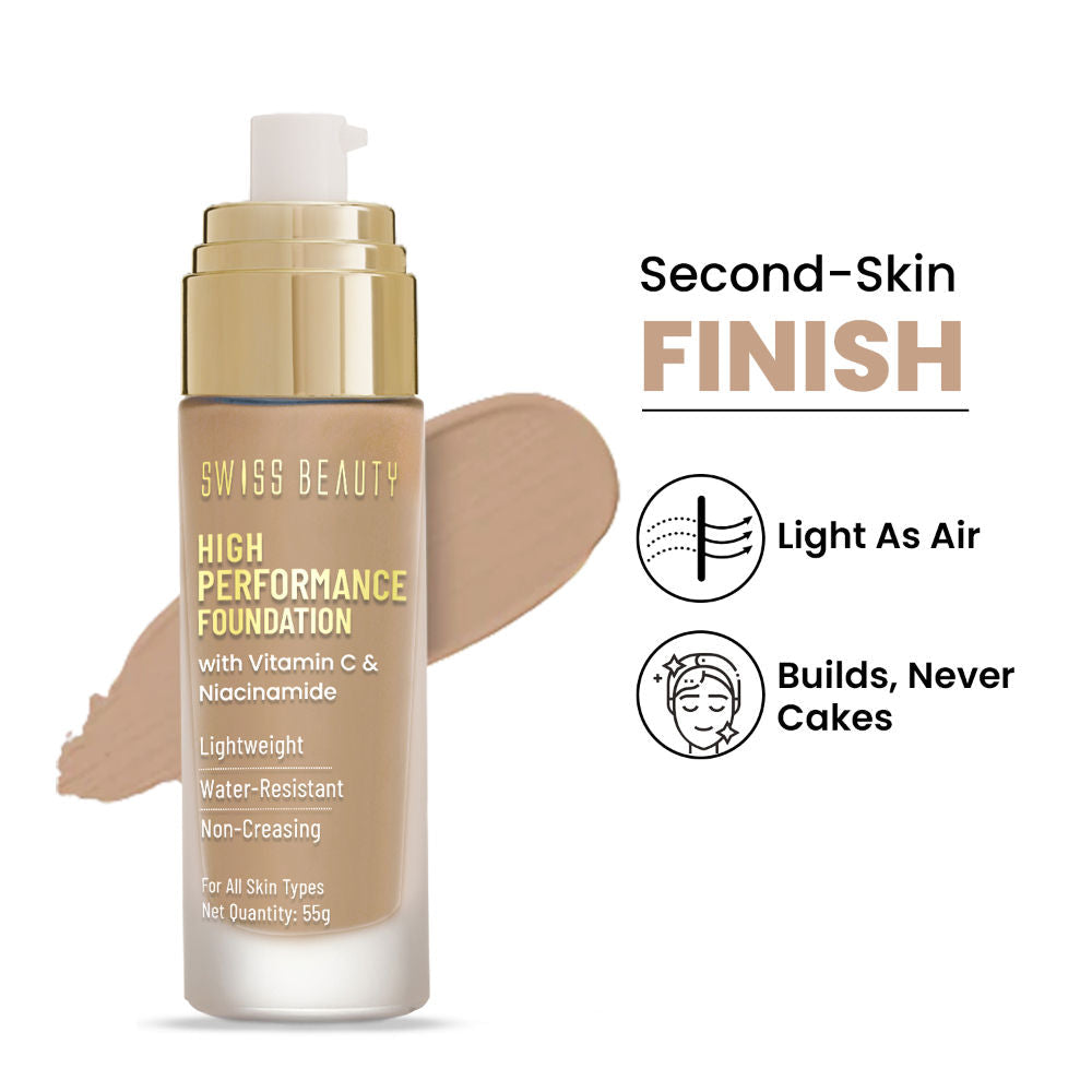 Swiss Beauty High Performance Foundation With Vitamin C & Niacinamide Light-Weight