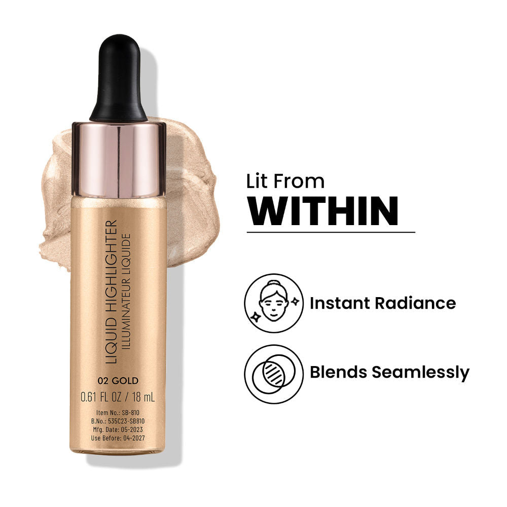 Swiss Beauty Drop and Glow Liquid Highlighter , Shimmer Shine , Dewy Finish