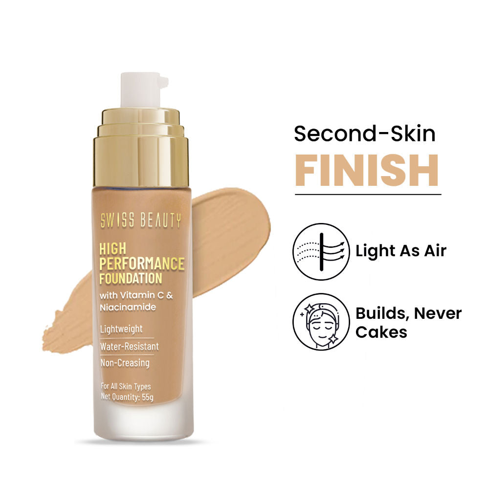 Swiss Beauty High Performance Foundation With Vitamin C & Niacinamide Light-Weight