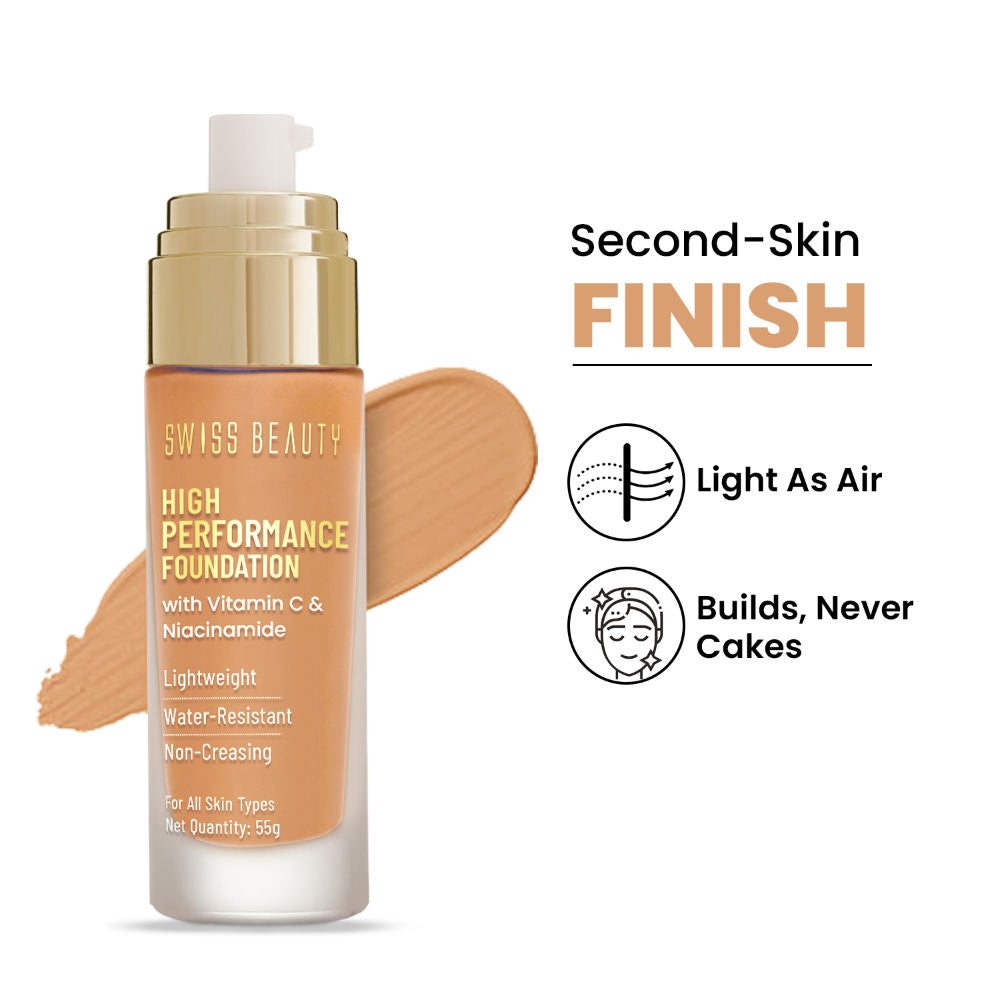 Swiss Beauty High Performance Foundation With Vitamin C & Niacinamide Light-Weight