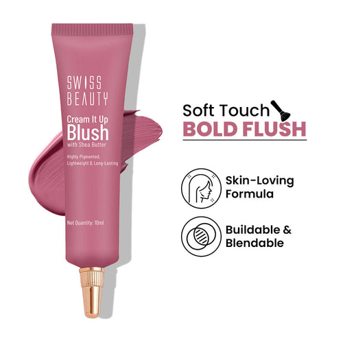 Swiss Beauty Cream It Up Blusher With Shea Butter , Multi-Functional , Matte Finish