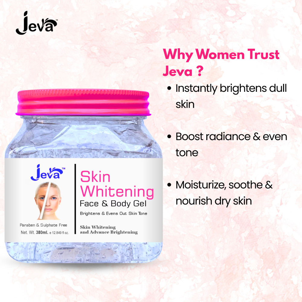 Jeva Skin Whitening & Brightening Instant Glow Gel for Normal to Dry Skin - Hydrating Radiance