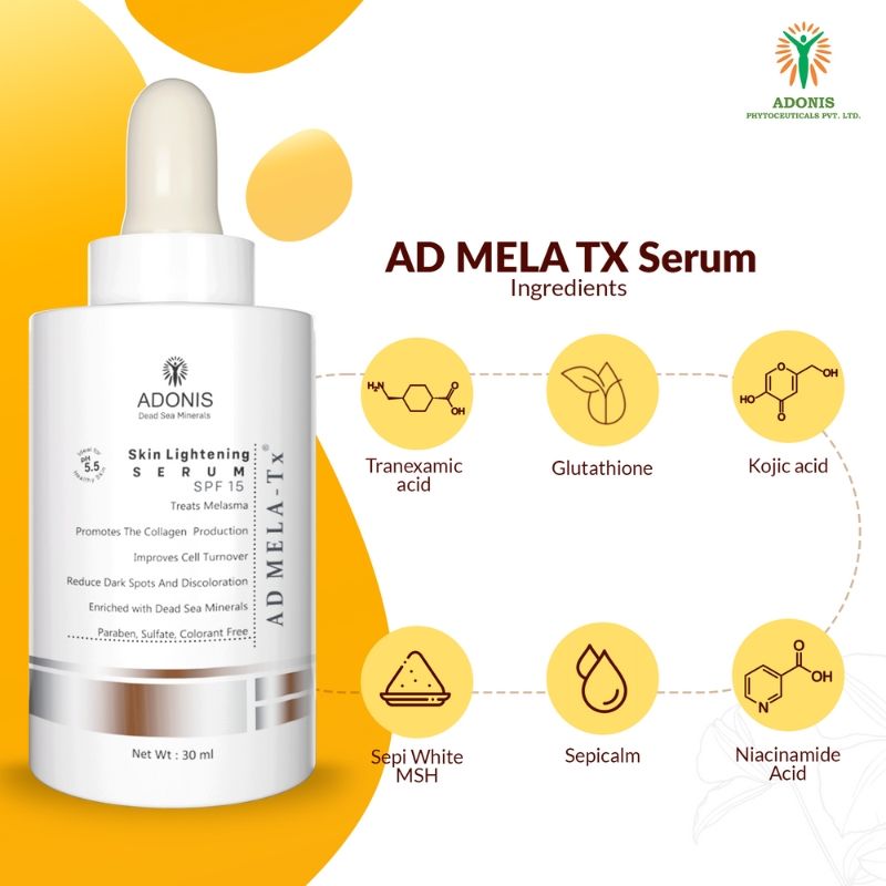 Adonis Unisex Ad Mela Tx Face Serum With Tranexamic Acid & Kojic Acid For Dark Spots & Even Tone