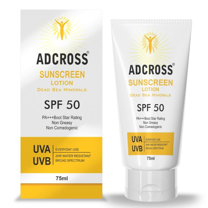 Adonis Unisex Adcross Sunscreen Lotion Spf 50 With Vitamin C&E For Uv Protection & Skin Nourishment