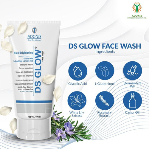 Adonis Unisex Ds Glow Face Wash Cleanser With Glutathione & Glycolic Acid For Brightening & Radiance