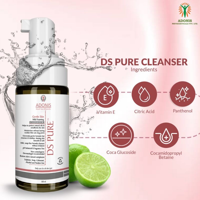 Adonis Unisex Ds Pure Mild Foaming Cleanser With Dead Sea Minerals Glycerin For Deep Clean-Hydration