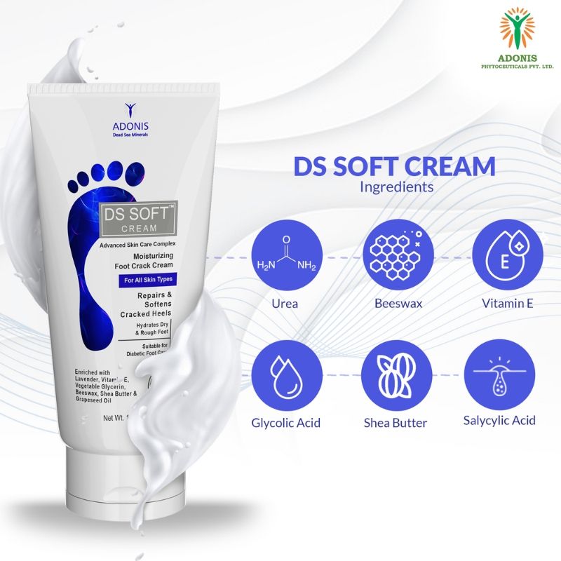Adonis Unisex Ds Soft Cream Foot Repair Cream With Urea & Lactic Acid For Cracked Heels, Smooth Skin