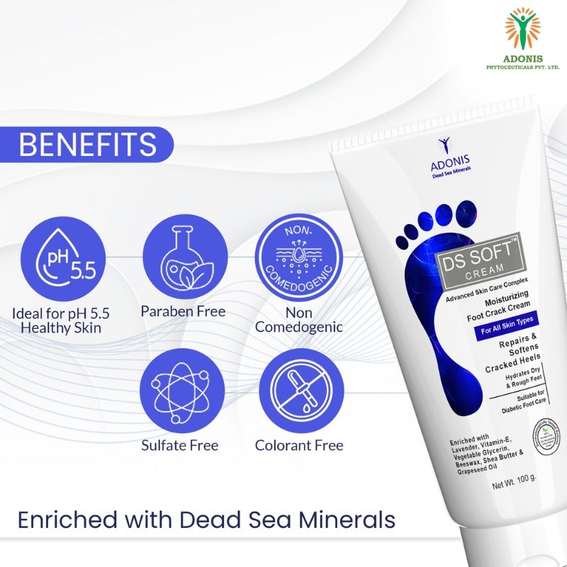 Adonis Unisex Ds Soft Cream Foot Repair Cream With Urea & Lactic Acid For Cracked Heels, Smooth Skin