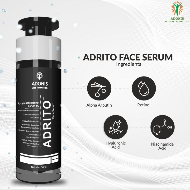 Adonis Unisex Adrito Face Serum With Retinol & Hyaluronic Acid For Anti Aging & Skin Firming