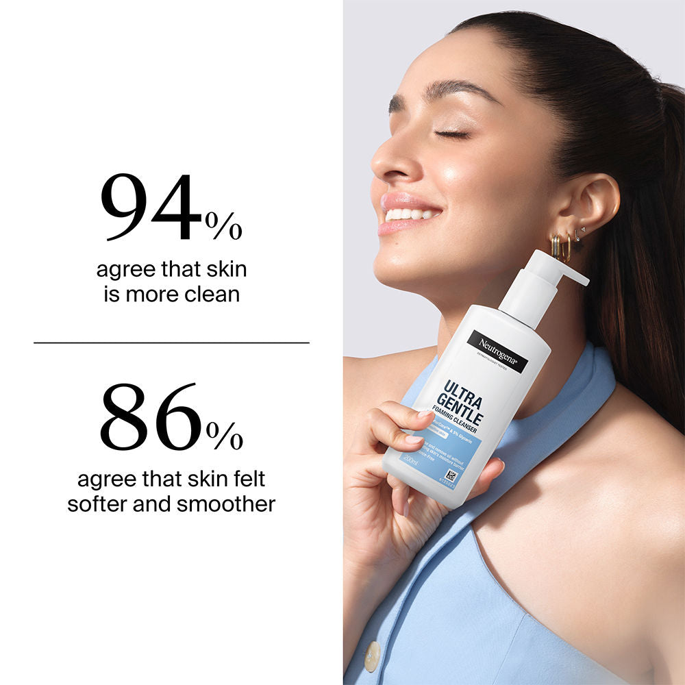 Neutrogena Ultra Gentle Foaming Face Cleanser Protect Skin Moisture - For Oily & Sensitive Skin