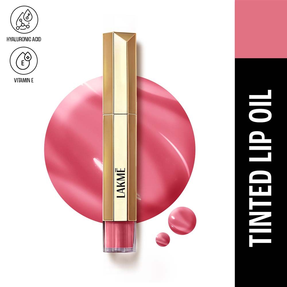 Lakme 9to5 Overtime Shine Hydrating Tinted Lip Gloss Oil with Hyaluronic Acid