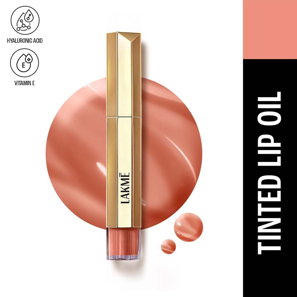 Lakme 9to5 Overtime Shine Hydrating Tinted Lip Gloss Oil with Hyaluronic Acid