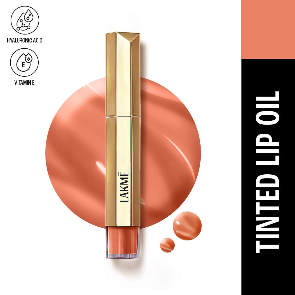 Lakme 9to5 Overtime Shine Hydrating Tinted Lip Gloss Oil with Hyaluronic Acid
