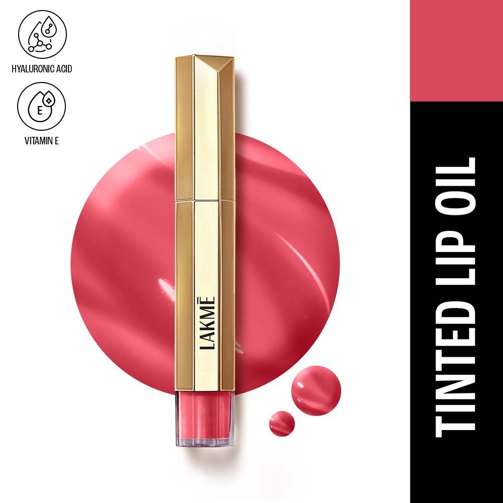 Lakme 9to5 Overtime Shine Hydrating Tinted Lip Gloss Oil with Hyaluronic Acid