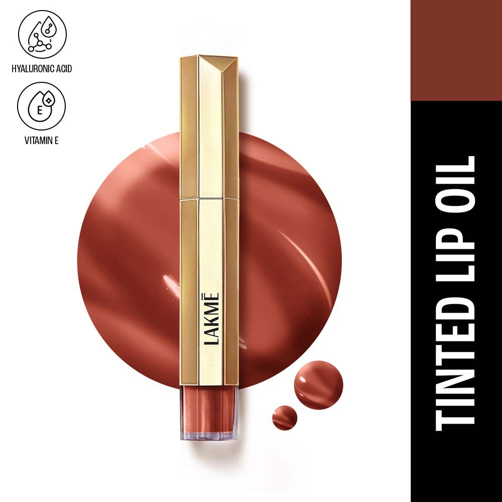 Lakme 9to5 Overtime Shine Hydrating Tinted Lip Gloss Oil with Hyaluronic Acid