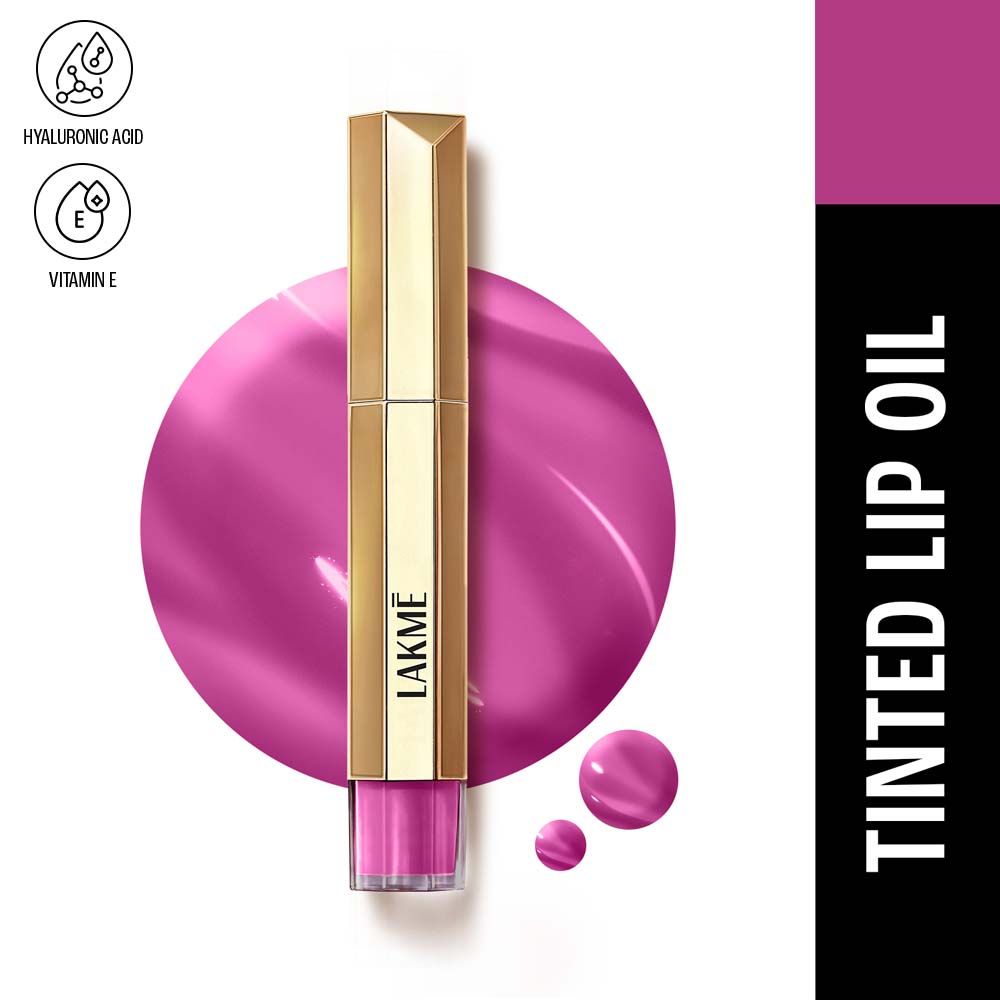 Lakme 9to5 Overtime Shine Hydrating Tinted Lip Gloss Oil with Hyaluronic Acid