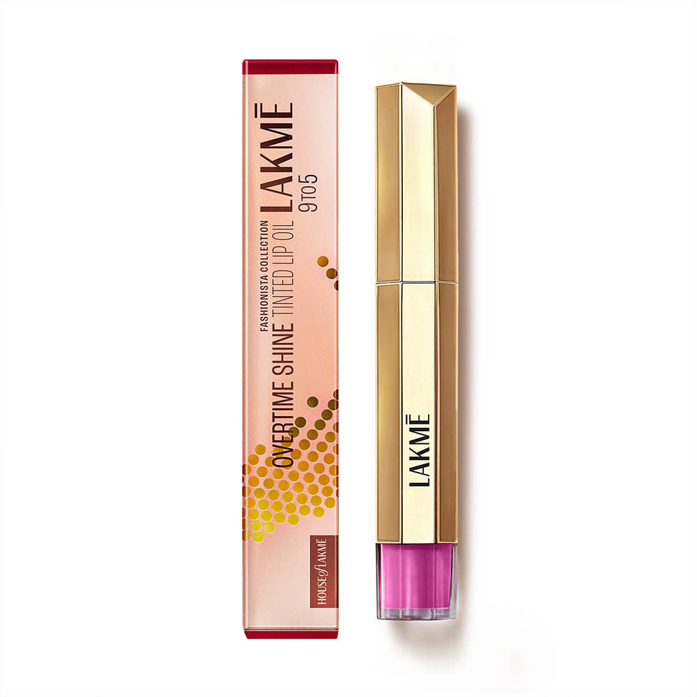 Lakme 9to5 Overtime Shine Hydrating Tinted Lip Gloss Oil with Hyaluronic Acid