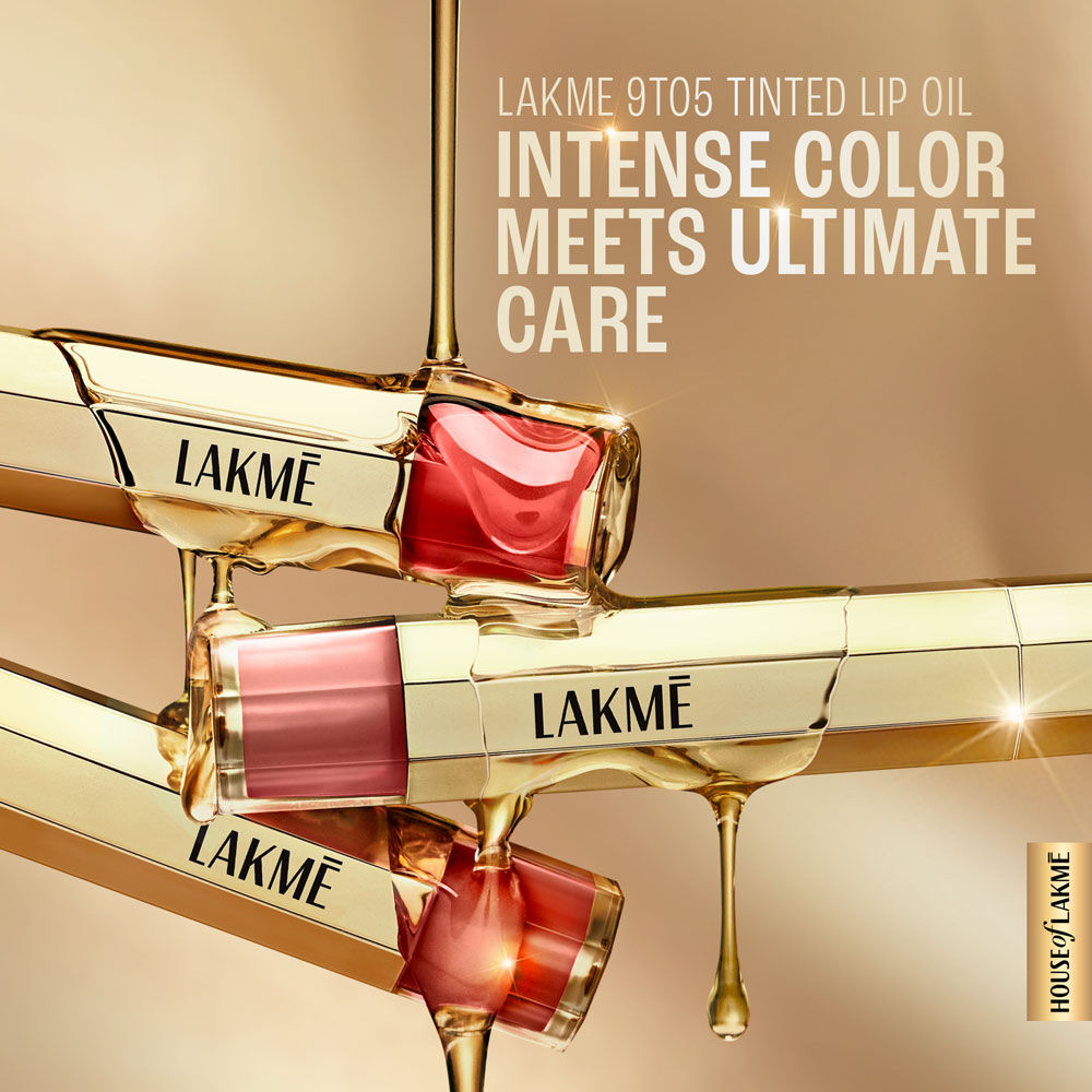 Lakme 9to5 Overtime Shine Hydrating Tinted Lip Gloss Oil with Hyaluronic Acid