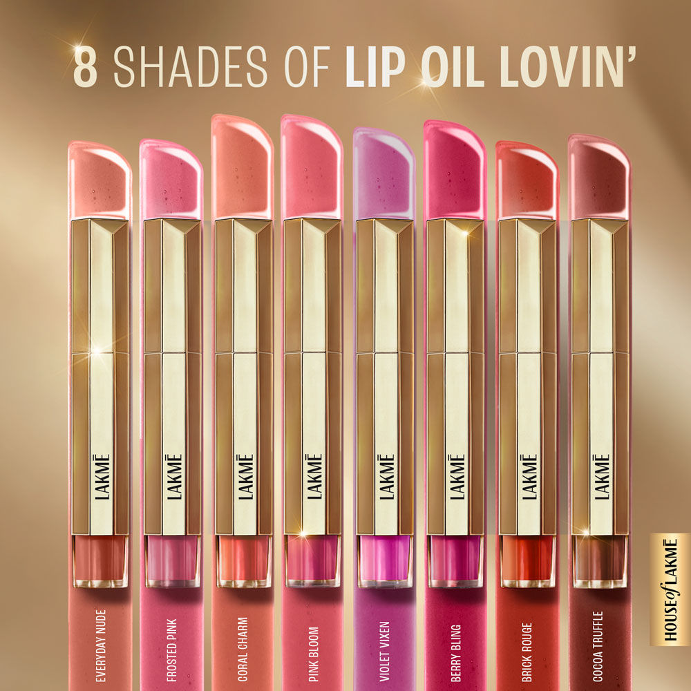 Lakme 9to5 Overtime Shine Hydrating Tinted Lip Gloss Oil with Hyaluronic Acid
