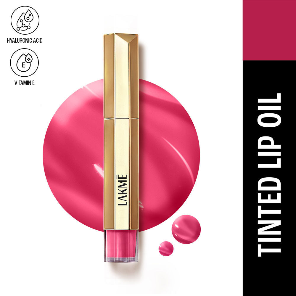 Lakme 9to5 Overtime Shine Hydrating Tinted Lip Gloss Oil with Hyaluronic Acid