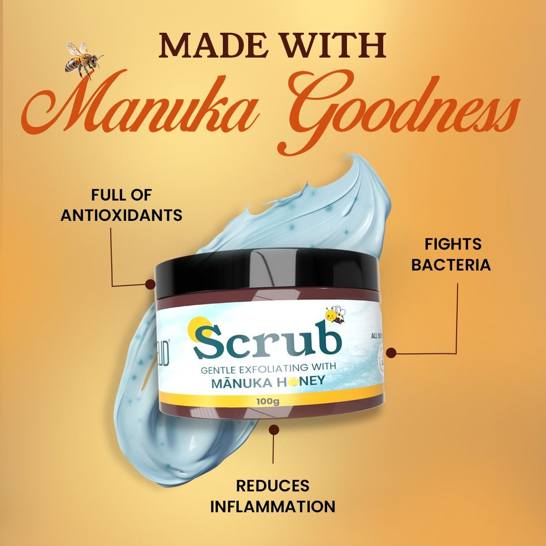 Neud Gentle Exfoliating Scrub With Manuka Honey, Kojic Acid & Alpha Arbutin