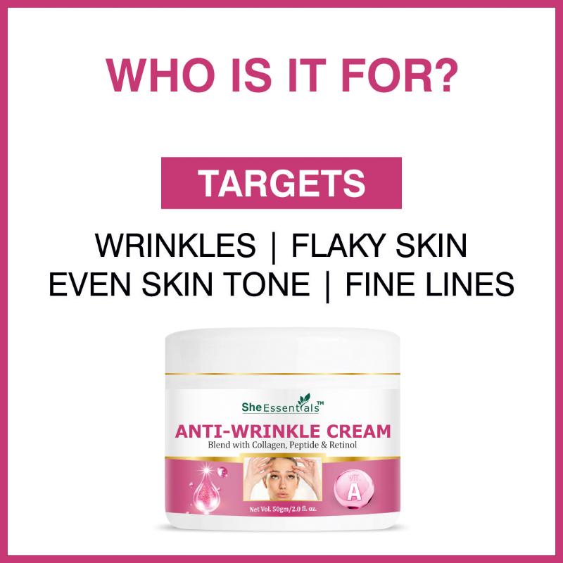 She Essentials Anti Wrinkle Face Cream With Peptide & Retinol