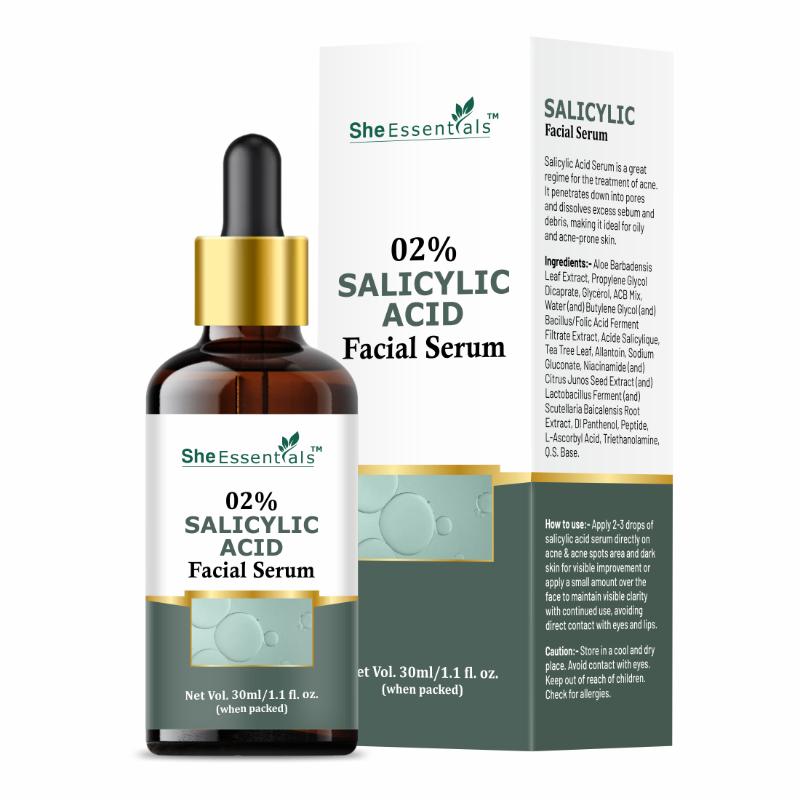 She Essentials 2% Salicylic Acid Serum For Face For Active Acne