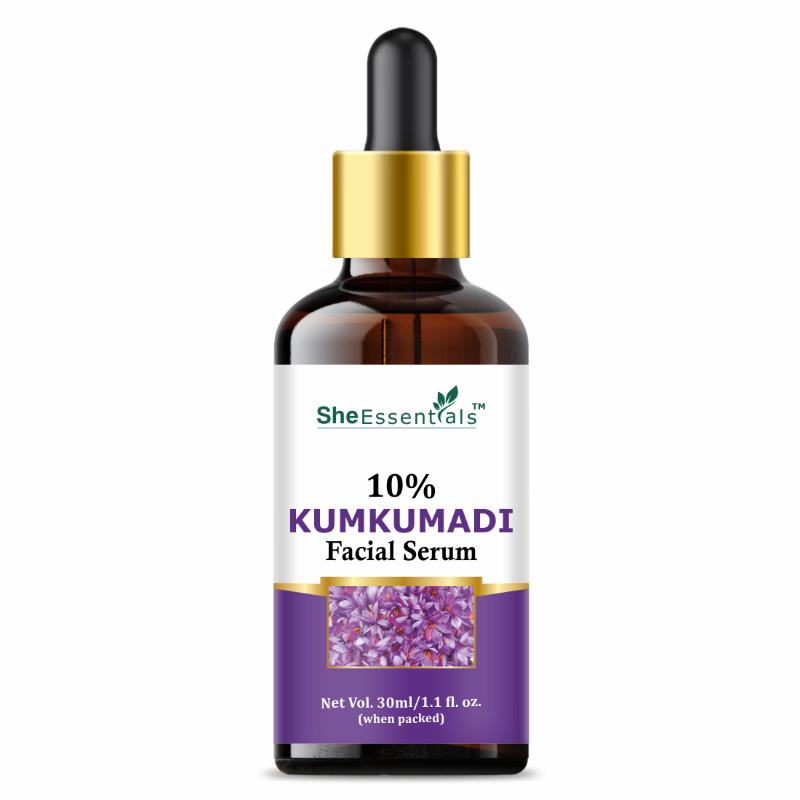 She Essentials Kumkumadi Tailam Saffron Night Serum Face Oil For Skin Glow, Anti Aging, Dark Spots