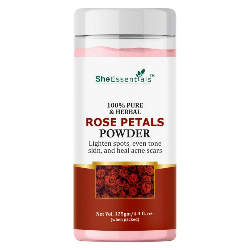 She Essentials Rose Petals Powder For Face Pack & Mask - Men & Women