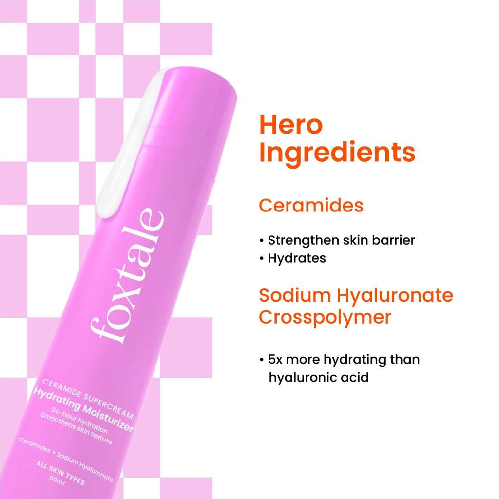 Foxtale Ceramide Supercream Hydrating Moisturizer for Skin Barrier Repair & Uneven Texture