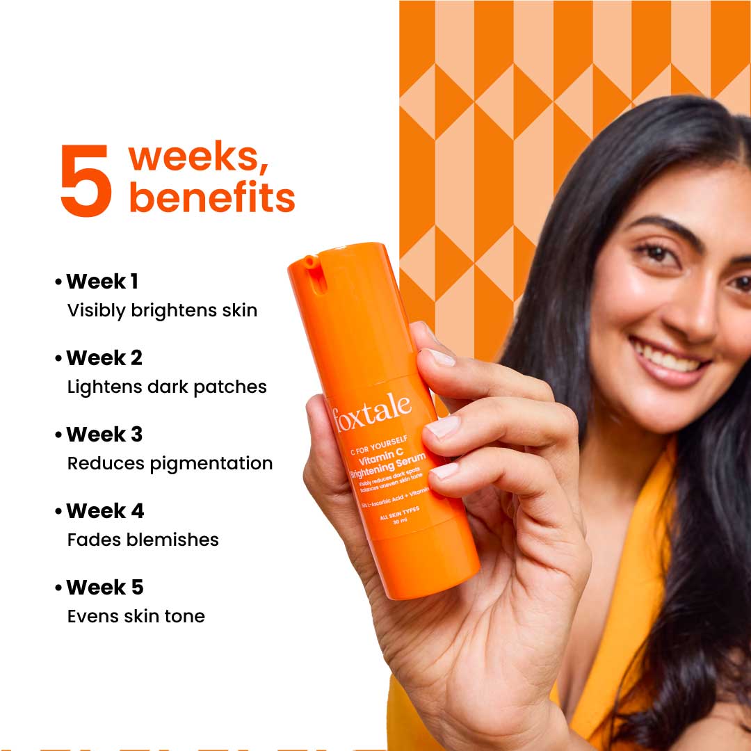 Foxtale 15% Vitamin C Face Serum for Glowing Skin, Pigmentation & Collagen Production
