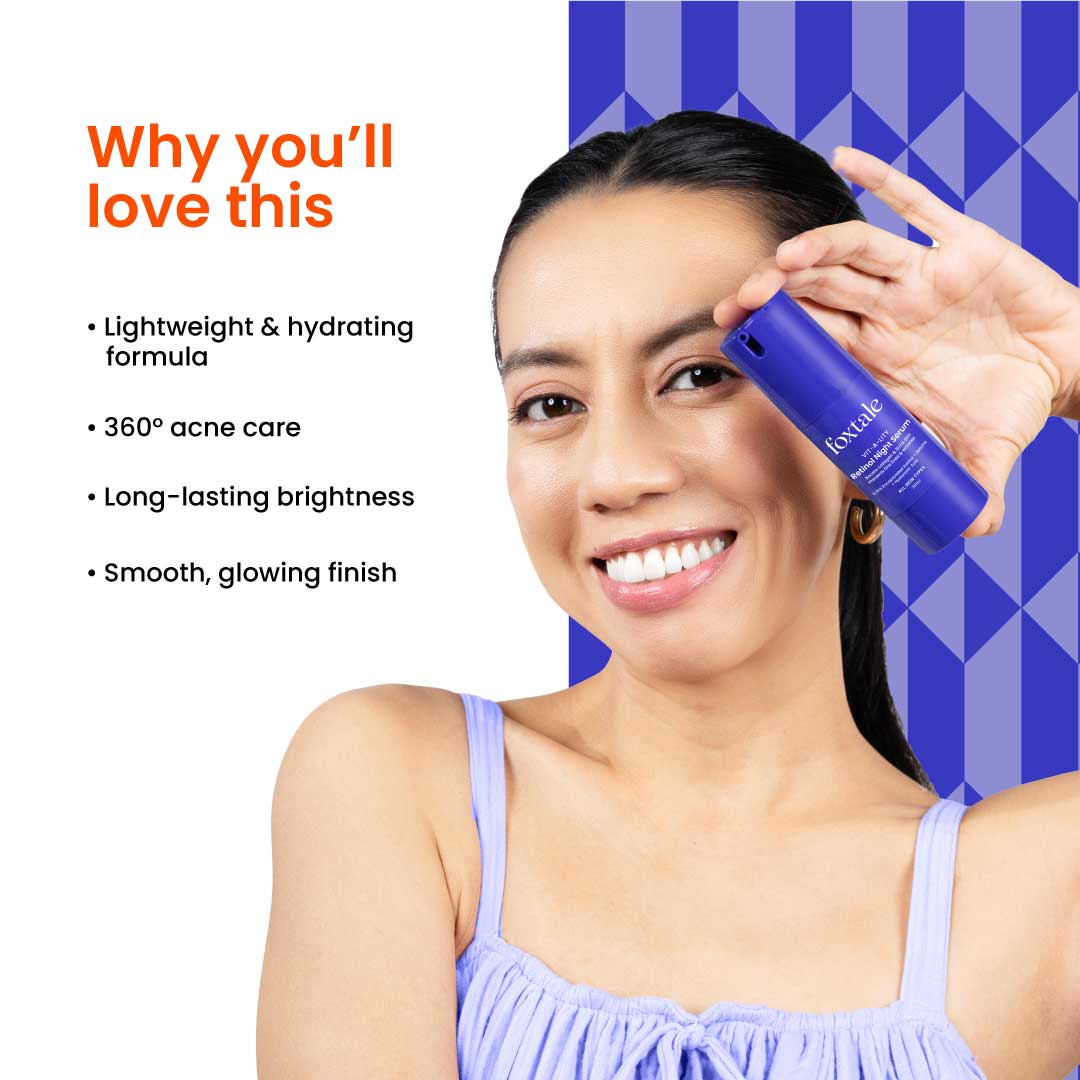 Foxtale 0.15% Retinol Face Serum for Collagen Boost, Anti-Aging, Treats Fine Lines & Wrinkles
