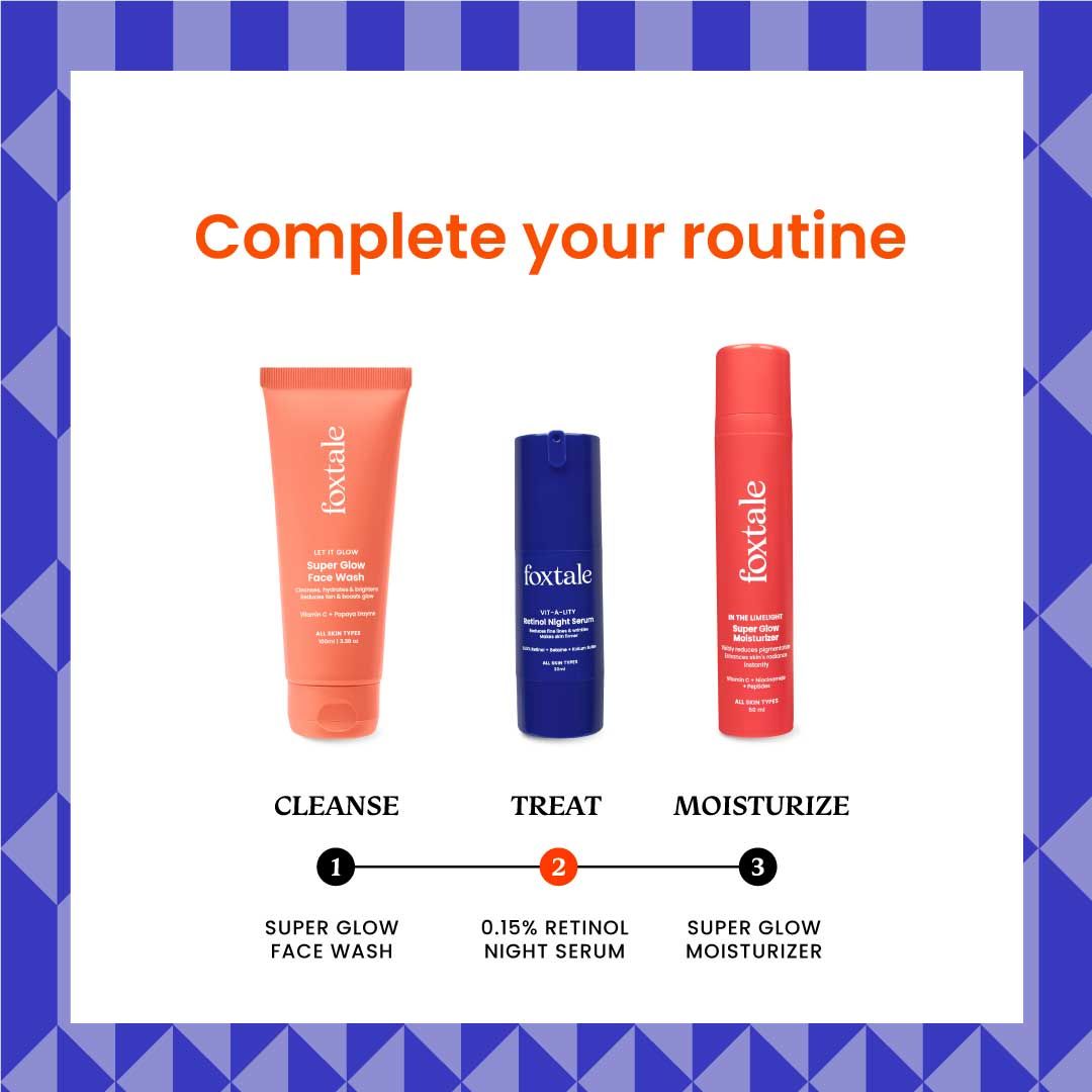 Foxtale 0.15% Retinol Face Serum for Collagen Boost, Anti-Aging, Treats Fine Lines & Wrinkles
