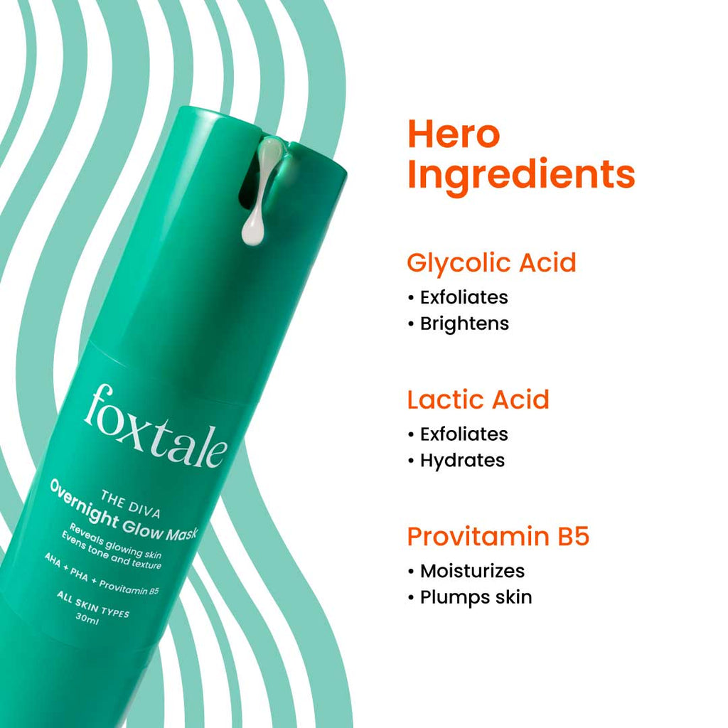 Foxtale Overnight Glow Mask Glycolic & Lactic Acid