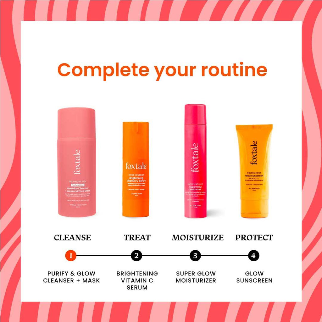 Foxtale Purify & Glow Cleanser + Mask With French Pink Clay & Sodium