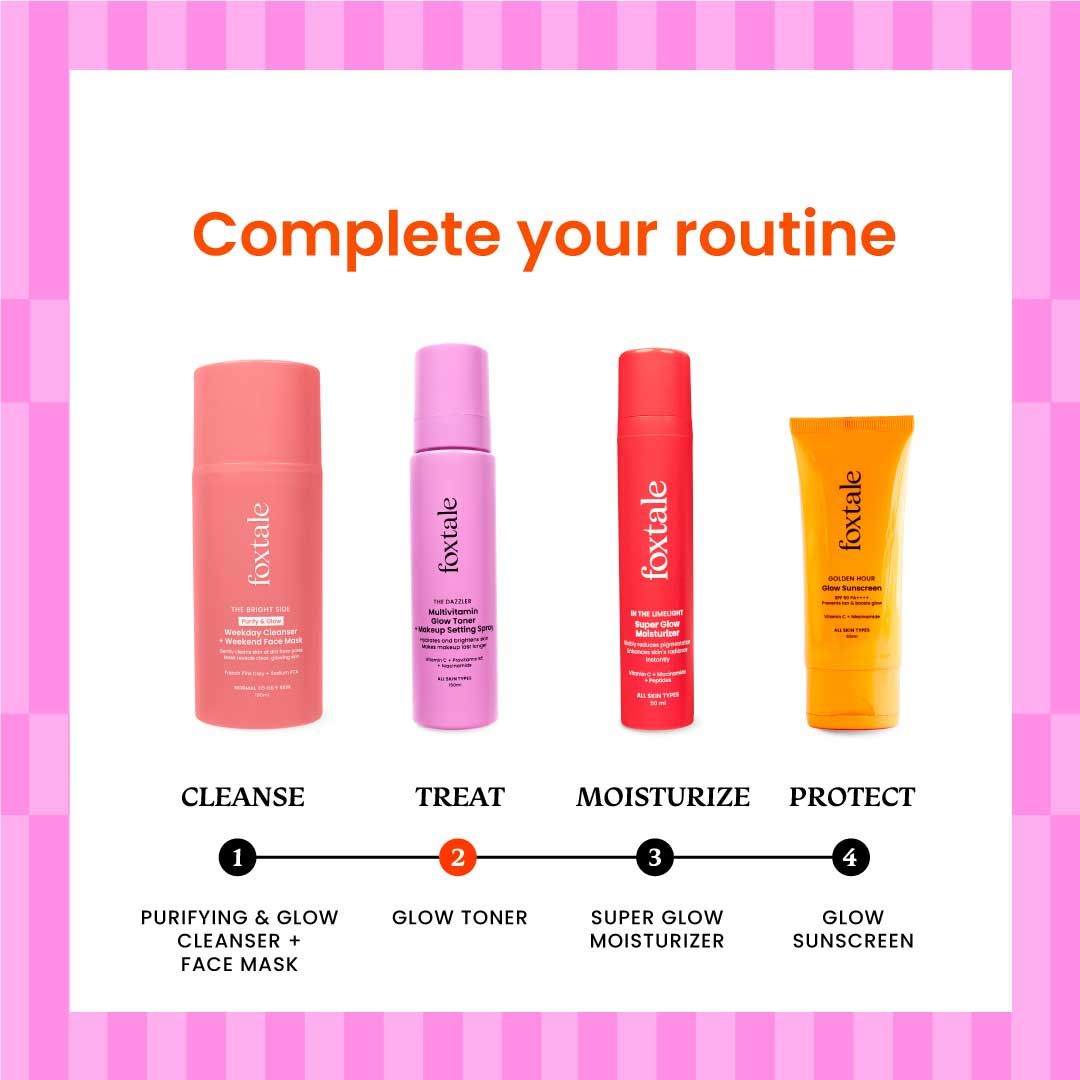 Foxtale Multivitamin Glow Toner + Setting Spray Vitamin C & Niacinamide