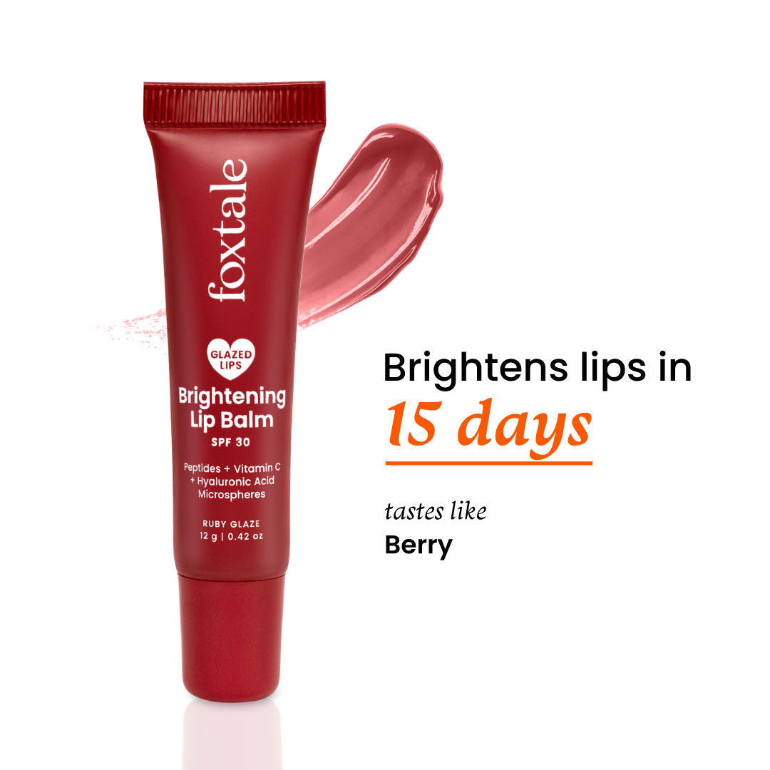 Foxtale Brightening Lip Balm with Peptides, Vitamin C & Hyaluronic Acid for Dry Lips & Pigmentation