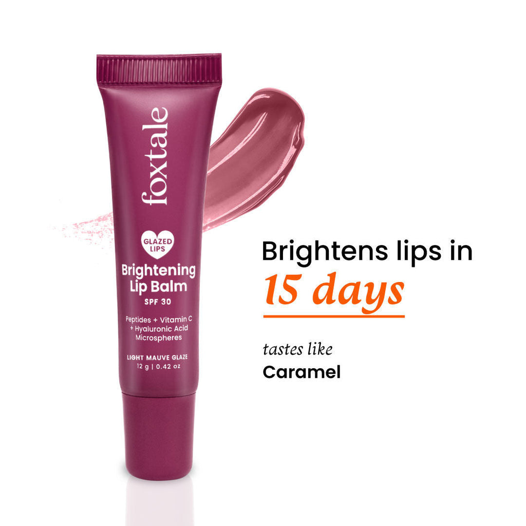 Foxtale Brightening Lip Balm with Peptides, Vitamin C & Hyaluronic Acid for Dry Lips & Pigmentation