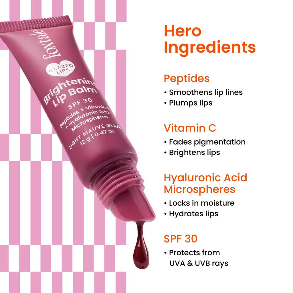 Foxtale Brightening Lip Balm with Peptides, Vitamin C & Hyaluronic Acid for Dry Lips & Pigmentation