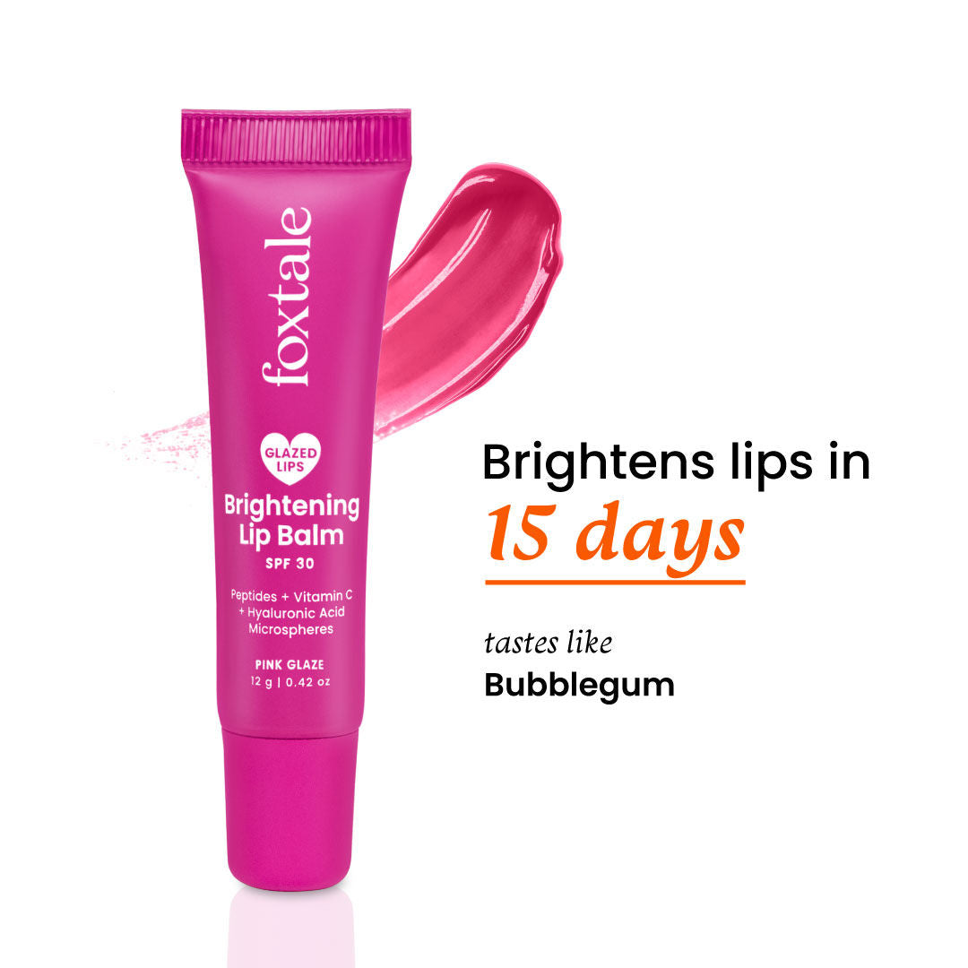 Foxtale Brightening Lip Balm with Peptides, Vitamin C & Hyaluronic Acid for Dry Lips & Pigmentation