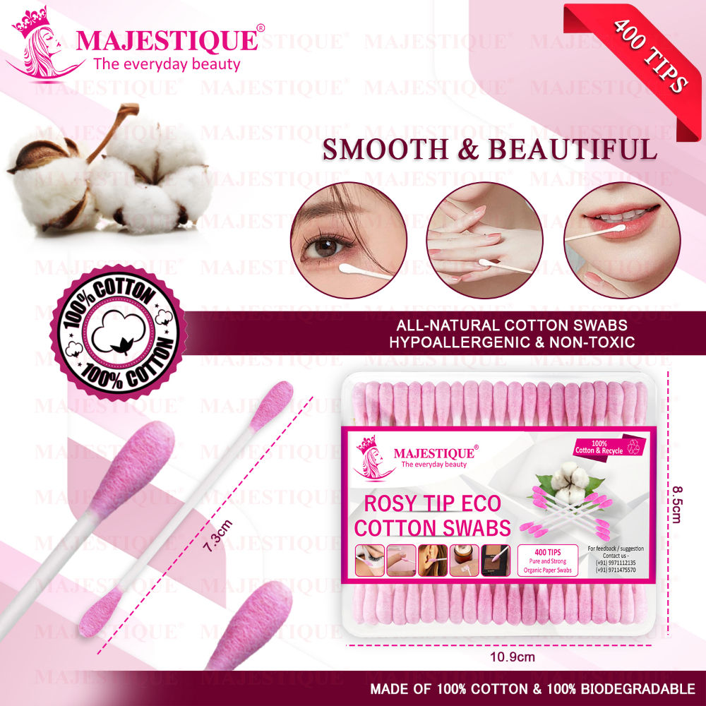 Majestique Rosy Tip Eco Cotton Swabs