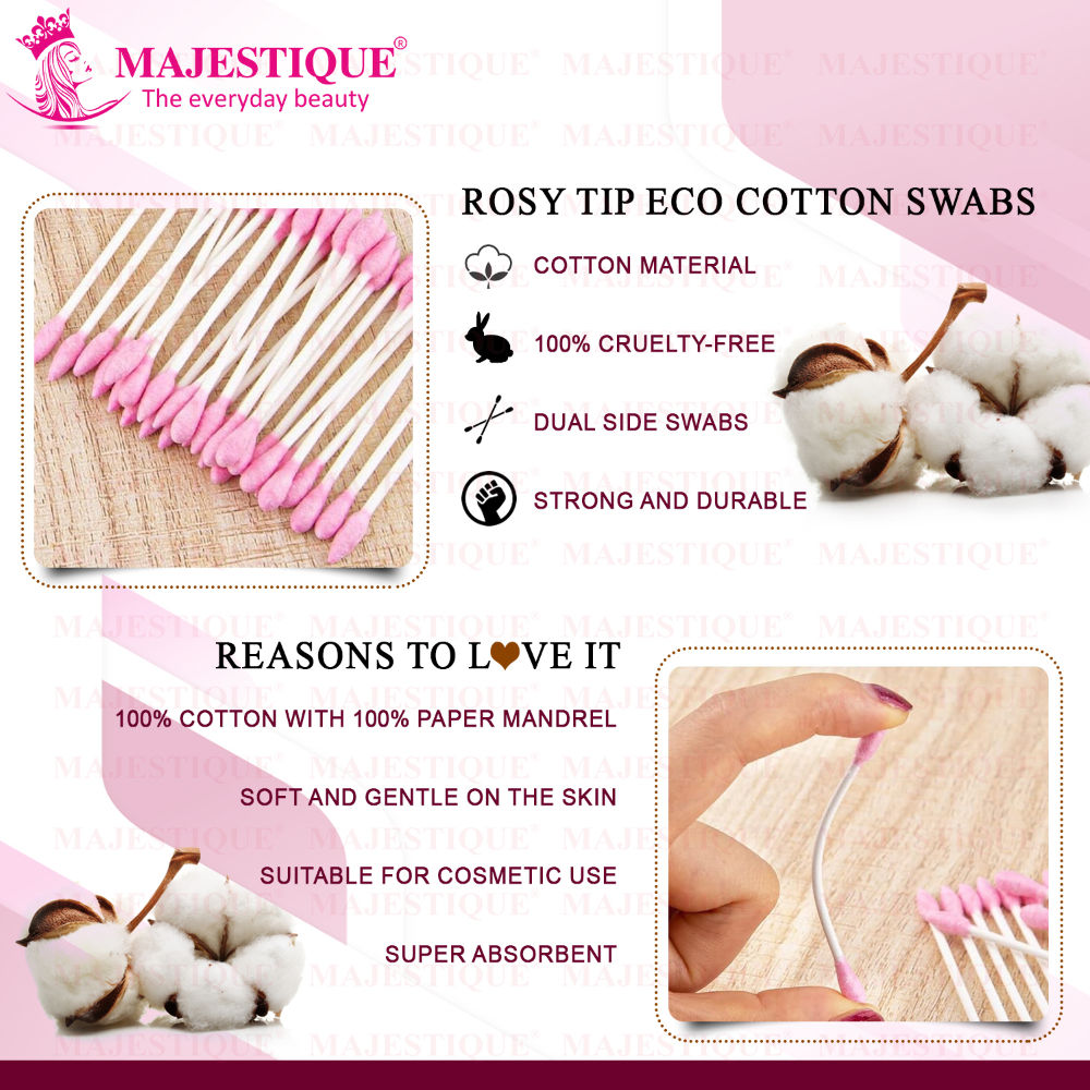 Majestique Rosy Tip Eco Cotton Swabs