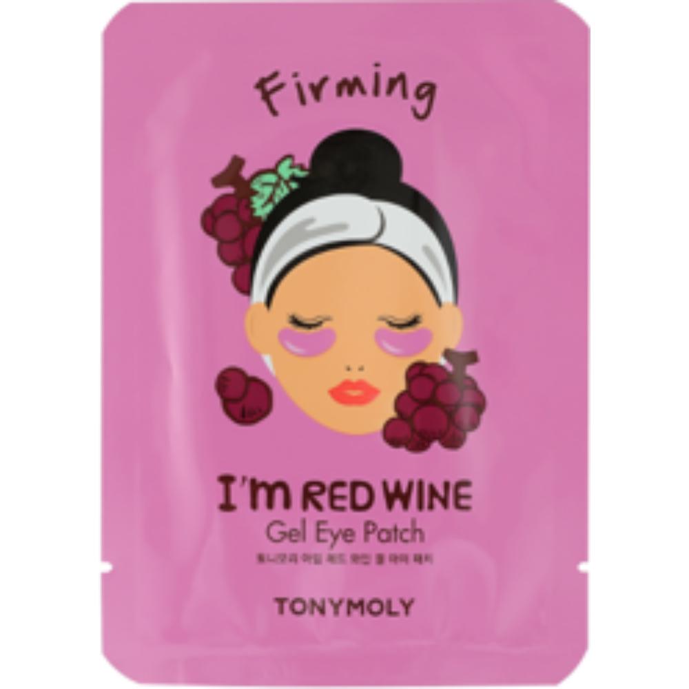 TONYMOLY Korean I'm Red Wine Gel Eye Patch to Reduce Pores, Tighten & Purify Under-Eye Skin