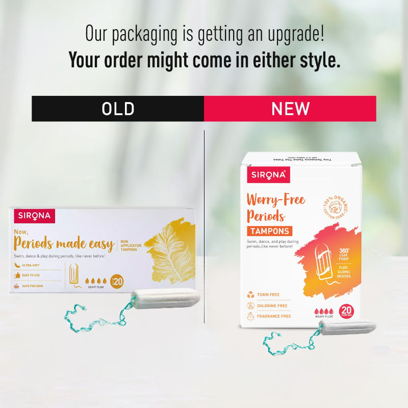 Sirona Fda Approved Non Applicator Tampons For Heavy Flow, Ultra Soft, Safe, & Biodegradable